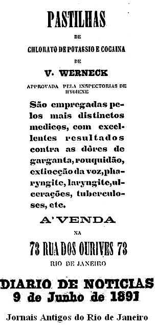 1891 pastilhas cocaina